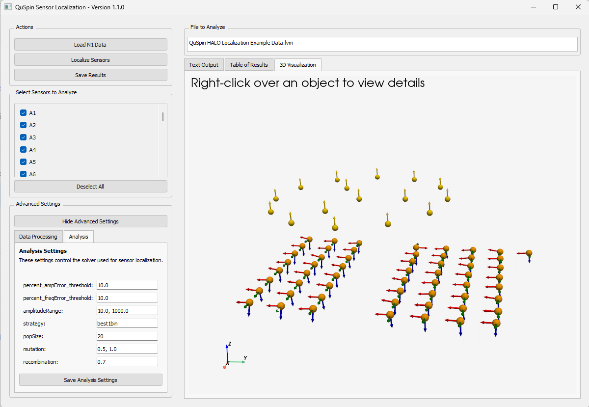 Python based QuSpin Sensor Localization Software Release