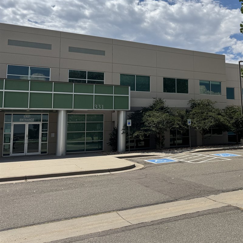 The east entrance of QuSpin's building at 331 South 104th Street, Louisville, Colorado