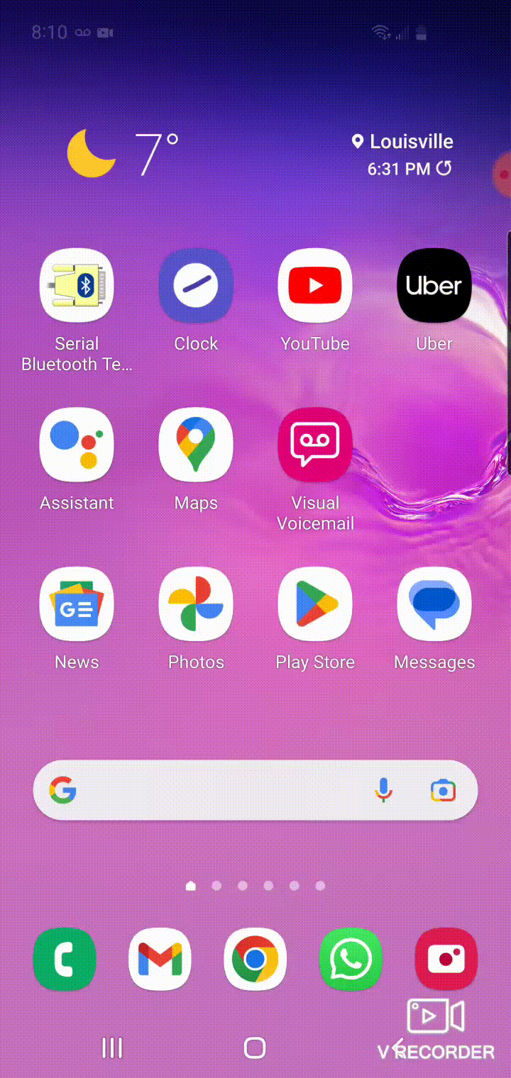 Animation of pairing an Android phone with the ACB over Bluetooth