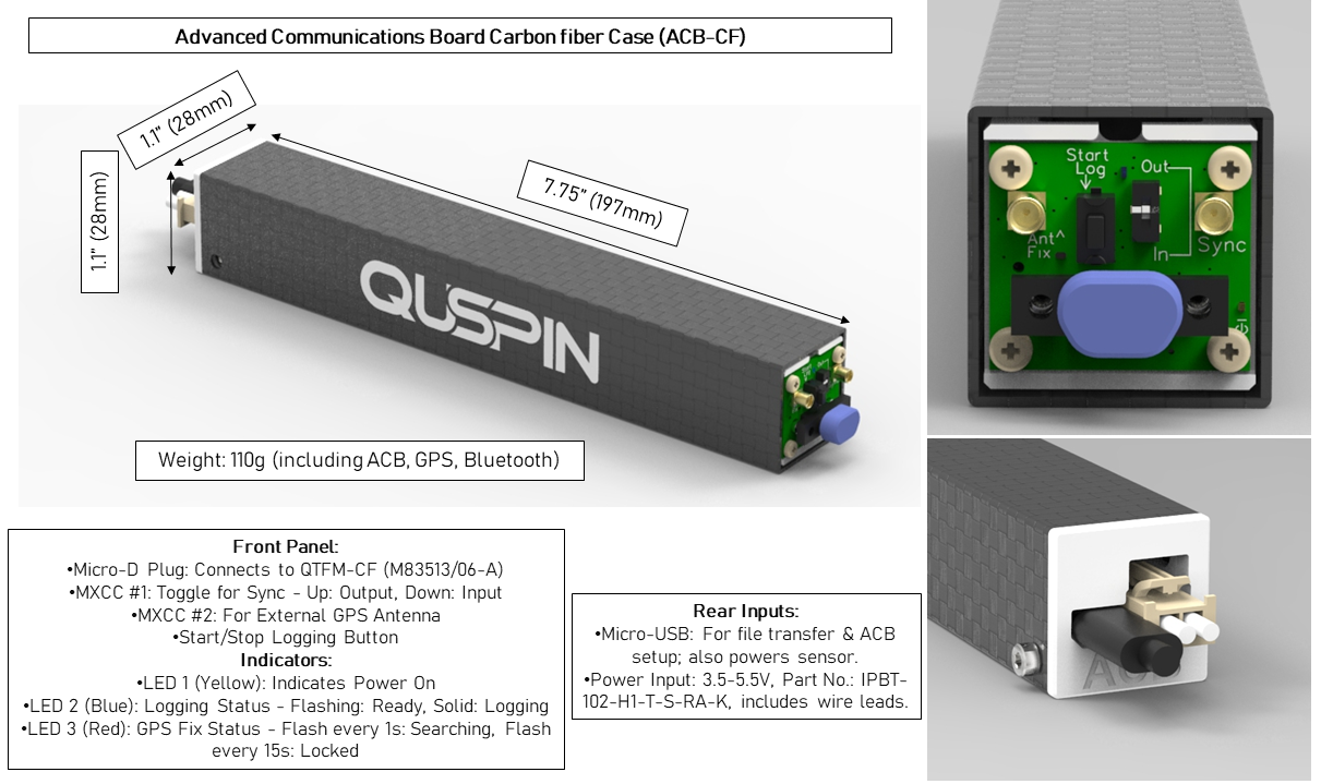 Carbon fiber housing for the QTFM Advanced Comms Board