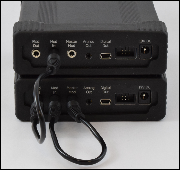 Modulation cable connections for master and slave electronics modules