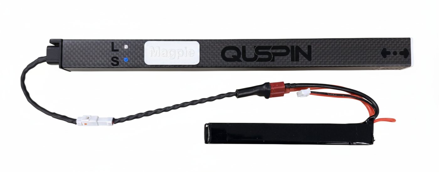 Magpie sled showing logger L and sensor S LED indicators